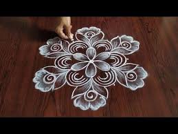 Easy Latest Flowers Kolam Only 5 3 Dot S Youtube In 2020 Free Hand Rangoli Design Basic Mehndi Designs Easy Rangoli Designs