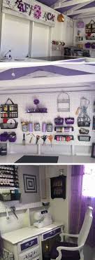Purple round rug for bedroom,fluffy circle rug 4'x4' for kids room,furry carpet for teen's room,shaggy circular rug for nursery room,fuzzy plush rug for dorm,purple carpet,cute room decor for baby. Purple Craft Shack 17 Diy She Shed Decor Ideas For Women That Give Man Caves A Run For Their Money Shed Decor Shed Interior She Shed Craft Room