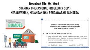 Dengan adanya sop, para pengurus/pengelola bumdes paling tidak memiliki standarisasi atau patokan yang. Download File Sop Kepegawaian Kepengawasan Bumdes I Ms Word Youtube