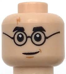 Lego New Harry Potter Light Flesh Minifigure Head Dual Sided Lightning Scar 
