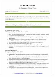 Emergency Room Nurse Resume Samples Qwikresume
