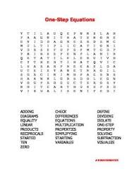 One Step Equations Word Search 25 Math Terms To Find In This Word Search Puzzle Your Students Will Reinforce And Math Words Math Word Search Vector Words