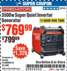 70 off the predator 3500 watt super quiet inverter generator. Harbor Freight Tools Coupon Database Free Coupons 25 Percent Off Coupons Toolbox Coupons Predator 3500 Watt Super Quiet Inverter Generator