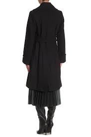 Woman's one size black wool blend brimmed hat from nine west. Nine West Belted Double Breasted Wool Blend Coat Nordstrom Rack