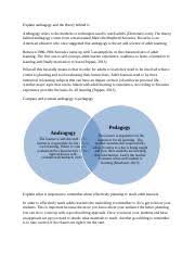 Compare And Contrast Andragogy To Pedagogy Explain What Is