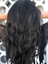 Imagine taking a yellow pencil and drawing on a black or dark brown piece of paper. Cool Toned Balayage Gives Dark Hair Low Maintenance Dimension Allure