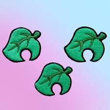 Animal Crossing Leaf Icon Patch Acnh Leaf Logo Embroidery Etsy Embroidery Patches Custom Embroidered Patches Animal Crossing Leaf