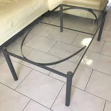 Ikea magiker coffee table glass top clear white rubber cushion pad part round. Ikea Dalfors Glass Coffee Table Furniture Home Living Furniture Tables Sets On Carousell