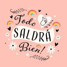 Método para aprender facilmente o vocabulário, as expressões práticas e a pronunciação correta: Tudo Vai Ficar Bem Lettering Em Espanhol Vetor Gratis