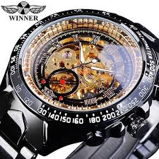 Winner New Number Sport Design Bezel Golden Watch Mens Watches Top Brand Luxury Montre Homme Clock Me Watches For Men Skeleton Watches Automatic Skeleton Watch