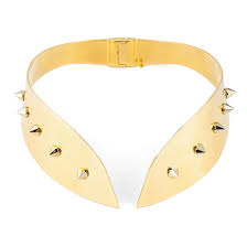 Gold-plated, easily adjustable choker with spikes – buy at Poison Drop  online store, SKU 49639.