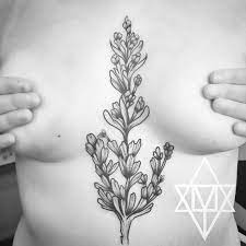 Sagebrush Botanical Illustration Sternum Tattoo By Momma Tomma Underbood Chesttattoo Brush Tattoo Tattoos Body Art Tattoos