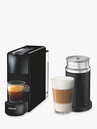 Buy nespresso krups pixie xn304t40 coffee machine, titanium from our view all coffee machines range at john lewis & partners. Nespresso Essenza Mini Coffee Machine With Aeroccino By Krups Black At John Lewis Partners