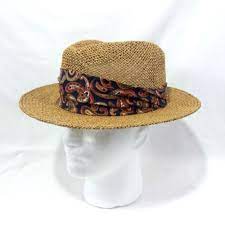 Vtg Mens Kangol Fedora Straw Hat One Size Usa Made Summer Vacation Golf 22 5 In Kangol Straw Hat Fedora