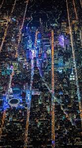 Midtown From The Sky Ny Night City Aerial New York City