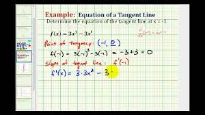 To find a line tangent to a function's graph, you can simply use the point (x0,y(x0)) and the function's derivative at x0 as the slope. Ex Determine The Equation Of A Tangent Line To A Function Using The Power Rule Youtube