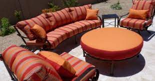 Curved Sofa 2 Swivel Club Chairs Round Ottoman Patio Furniture Wrought Iron Patio Furniture Iron Patio Furniture Replacement Cushions Outdoor