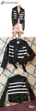 Bcbgeneration Striped Faux Leather Jacket Black Faux Leather Jacket Faux Leather Jackets Clothes Design