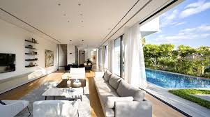 L Shaped House Completely Open To The Pool Interiorzine