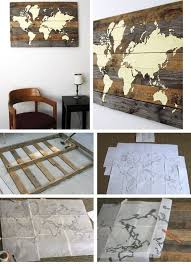 Carte Du Monde Dyi Sur Bois Pour Decoration Murale Peinture Murale A Faire Soi Meme Mur Diy Diy Amusant
