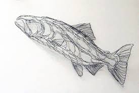 King Salmon 4ft Wire Sculpture 2d Wall Art By Elizabeth Etsy In 2021 Wire Sculpture Wall Sculpture Art Fish Sculpture