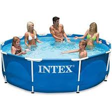 Intex 10 X 30 Metal Frame Above Ground Swimming Pool With Filter Pump Walmart Com Intex Swimming Pool Pool Swimming Pools