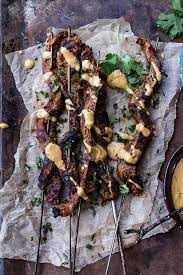 Beef Satay In Curried Cashew Sauce Half Baked Harvest Recipe Beef Satay Satay Beef Steak Recipes