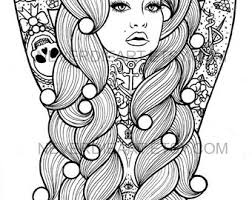 They are all free to print, and the kids will love coloring them in. Pinup Girl Coloring Etsy