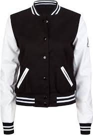 Black And White Varsity Jacket Womens Ashley Faux Leather Sleeve Womens Varsity Jacket Jackets Varsity Jacket Women Varsity Jacket Leather Look Jackets