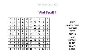 Arbeitsmaterialien zu deutsch, suchsel, suchseltext. Wortsuche Tiere Suchsel Optische Differenzierung Serialitat Wortsuche Differenzierung Suchsel