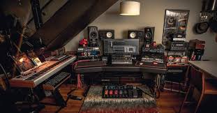 If the room also doubles as bedroom, living room, etc…you may not be able to clear it out the general idea here is to have two stations: 100 Home Studio Design Ideas Inspiration Hyperbits