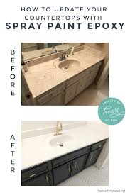 Painting your bathroom vanity is the perfect easy painting project to start. How To Update Your Countertops With Appliance Epoxy Beneath My Heart