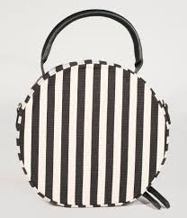 Black And White Striped Purse Retro Style Black White Stripe Fabric Round Handbag Black White Stripes Retro Fashion Retro Accessories