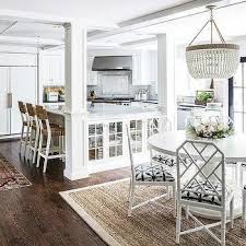 In most cases, an 8x10 or 9x12 rug will fit your area and leave plenty of room for your chairs. Elegant Dining Room Inspiration Design Ideas