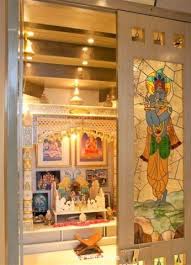 Unique God Portrayed Pooja Room Door Design Pooja Room Door Design In Plywood And Stained Glass I Pooja Room Door Design Pooja Room Design Room Door Design