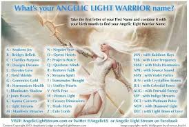 What S Your Angelic Light Warrior Name Warrior Names Names Beliefs