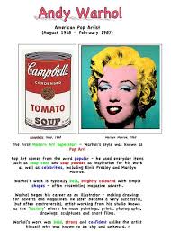 Andy Warhol Artist Fact Sheet For Kids Andy Warhol Art Andy Warhol Pop Art Art Handouts