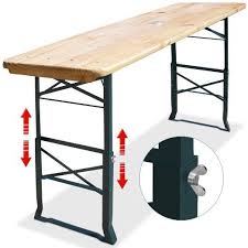 Wooden Trestle Beer Table Height Adjustable Bar 70x20 Inches Umbrella Holder Festivity Bbq Ale B Coffee Table To Dining Table Table Height Beer Table