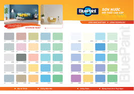 Bảng màu sơn Bluepaint nội thất, dễ chọn lựa gam màu sơn bạn thích.