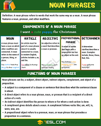 See more | collins education. Noun Phrase Definition Components And Examples Of Noun Phrases 7esl Nouns Learn English Grammar Learn English