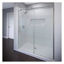 Vinesse 57 W X 76 H Single Sliding Semi Frameless Shower Door With Images Shower Doors Sliding Shower Door