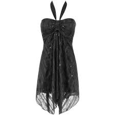 Chiffon Halter Neck Dress With Sequin Detail 55 Liked On Polyvore Featuring Dresses Vestidos Black Dresses V Halterneck Dress Dresses Embellished Dress