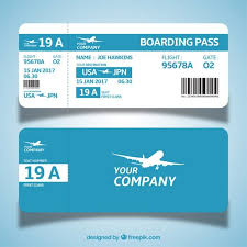 Download Blue And White Boarding Pass Template In Flat Design For Free In 2020 Boarding Pass Template Boarding Pass Boarding Pass Wedding Invitation