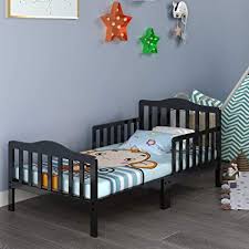 Approval amount includes outstanding agreements. Buy Costzon Toddler Bed Classic Design Rubber Wood Kids Bed W Double Safety Guardrail For Children Bedroom Furniture Kids Room Parent Room Fits Crib Mattress Gift For Toddler Boys Girls Black Online