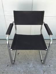 Unsigned Arper Italian Black Leather Chrome Chair Vintage Mid Century Modern Chrome Chair Italian Leather Sofa Mid Century Modern Chair