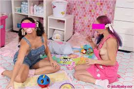 Wendy on X: t.coxLI6sv5qoB Cheeky adult baby girls together Adult  baby Jayde in dinosaur sposies and Scarlett in BunnyHopps are happily  drinking from their bottle while having some playtime in our nursery  t.co4UlWRrVePZ  X