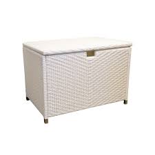 White wicker outdoor storage box. Tortuga Outdoor White Wicker Medium Storage Box On Sale Overstock 9836387