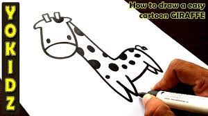 How To Draw A Easy Cartoon Giraffe - Youtube