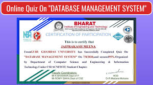 Database duplication, renaming, custom dns, etc. Free Quiz Certificate E Quiz On Database Management System Online Quiz Free Certificate Youtube
