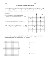 The location of a point is given as an ordered. The Coordinate Plane And Linear Equations